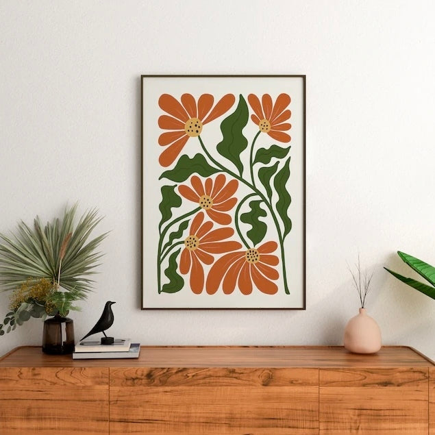 Poster Orange Floral